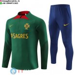 Felpa Da Allenamento Set Completo Portogallo 2023 Verde Blu Navy