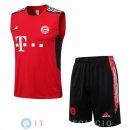 Senza Maniche Set Completo Maglia Bayern Monaco 2022/2023 Rosso Nero