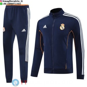 Giacca Lunga Zip Set Completo Real Madrid 25-26 Blu Navy