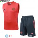 Senza Maniche Set Completo Maglia Bayern Monaco 2025/2026 Rosso Grigio