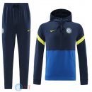 Felpa Cappuccio Set Completo Chelsea 21-22 Blu Giallo