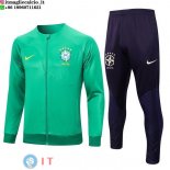 Felpa Da Allenamento Set Completo Brasile 2023 Verde Purpureo