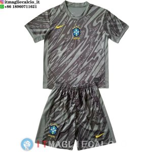 Maglia Brasile Set Completo Uomo Portiere 2024 Grigio