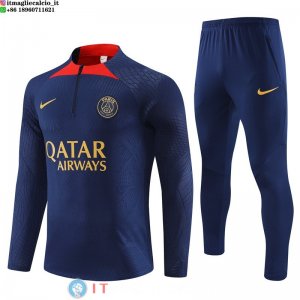 Felpa Da Allenamento Bambino Giocatori Set Completo PSG 23-24 Blu Navy Rosso