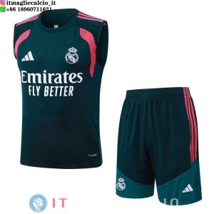 Senza Maniche Set Completo Maglia Real Madrid 2026/2027 Verde Navy Rosa