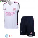 Senza Maniche Set Completo Maglia Arsenal 2023/2024 Bianco I Rosa Blu