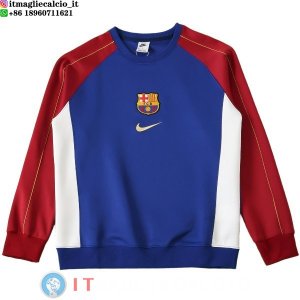 Felpa Girocollo Barcellona Uomo 2026 Rosso Blu Bianco