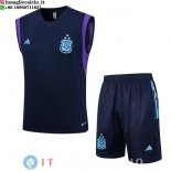 Senza Maniche Set Completo Maglia Argentina 2023 Blu Navy