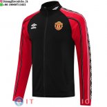 Giacca Lunga Zip Manchester United 25-26 Nero I Rosso Giacca Lunga Zip Manchester United 25-26 Nero I Rosso
