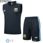 Senza Maniche Set Completo Maglia Argentina 2026 Grigio Navy Senza Maniche Set Completo Maglia Argentina 2026 Grigio Navy