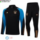 Felpa Da Allenamento Set Completo Bambino Germania 2023 Nero I Blu