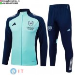 Giacca Set Completo Lunga Zip Arsenal 25-26 Verde Luce Blu