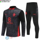 Felpa Da Allenamento Set Completo Bambino AC Milan 25-26 Nero Rosso