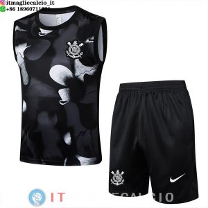 Senza Maniche Set Completo Maglia Corinthians Paulista 2025/2026 Nero Grigio