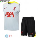 Senza Maniche Set Completo Maglia Liverpool 2024/2025 Grigio Giallo Nero
