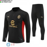 Felpa Da Allenamento Set Completo Bambino AC Milan 24-25 Nero