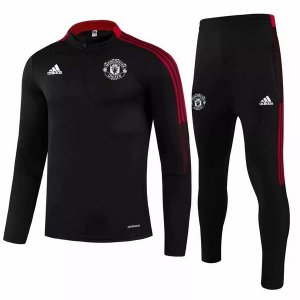 Giacca Set Completo Manchester United 21-22 Nero Rosso