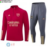 Felpa Da Allenamento Set Completo Arsenal 2023/2024 Rosso Grigio