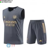 Senza Maniche Set Completo Maglia Arsenal 2023/2024 Grigio