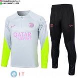Felpa Da Allenamento Set Completo PSG 23-24 Grigio Verde Nero