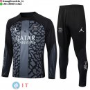 Felpa Da Allenamento Set Completo Paris Saint Germain 23-24 Grigio I Nero