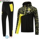 Giacca Felpa Cappuccio Set Completo Borussia Dortmund 23-24 Nero Giallo