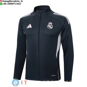 Giacca Lunga Zip Real Madrid 2025/2026 Grigio Navy