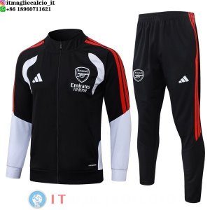 Giacca Full Zip e Pantaloni Allenamento Arsenal 26-27 Nero Rosso Bianco