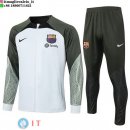 Giacca Set Completo Lunga Zip Barcellona 23-24 Bianco Verde