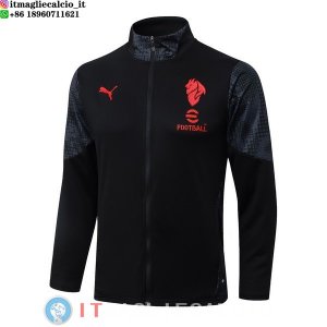 Giacca Full Zip Allenamento AC Milan 25-26 Nero Rosso