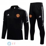 Giacca Set Completo Manchester United 21-22 Nero Grigio