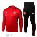 Giacca Set Completo Manchester United 22-23 Rosso I Nero