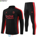 Felpa Da Allenamento Set Completo Paris Saint Germain 23-24 Rosso II Nero