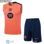 Senza Maniche Set Completo Maglia Barcellona 2025/2026 Arancione Blu Senza Maniche Set Completo Maglia Barcellona 2025/2026 Arancione Blu
