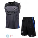 Senza Maniche Set Completo Maglia Barcellona 2022/2023 Grigio Nero