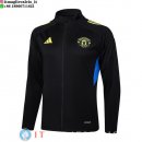 Giacca Lunga Zip Manchester United 25-26 Nero Giallo Blu