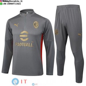 Felpa Da Allenamento Set Completo AC Milan 24-25 Grigio Rosso