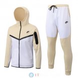 Giacca Felpa Cappuccio Set Completo Nike 22-23 Giallo Bianco