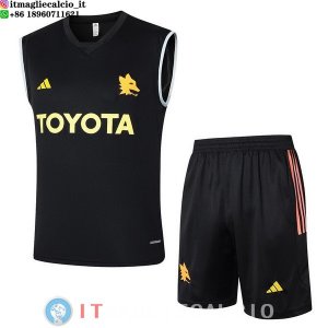 Senza Maniche Set Completo Maglia As Roma 2024/2025 Nero