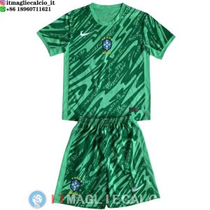 Maglia Bambino Brasile Portiere 2024 Verde