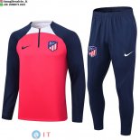 Felpa Da Allenamento Bambino Set Completo Atletico Madrid 23-24 Rosso Blu