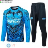 Felpa Da Allenamento Set Completo Bambino Napoli 25-26 Blu Nero