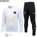 Felpa Da Allenamento Bambino Set Completo PSG 23-24 Bianco Nero Giallo