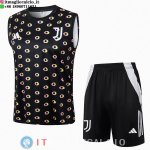 Senza Maniche Set Completo Maglia Juventus 2024/2025 Nero Bianco
