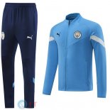 Giacca Set Completo Lunga Zip Manchester city 22-23 Blu I Nero