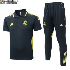 POLO Maglia Set Completo Real Madrid 2025/2026 Grigio Navy Verde
