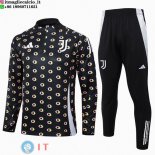 Felpa Da Allenamento Set Completo Juventus 24-25 Nero Bianco