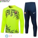 Felpa Da Allenamento Set Completo Barcellona 23-24 Verde Fluorescente