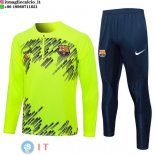 Felpa Da Allenamento Set Completo Barcellona 23-24 Verde Fluorescente