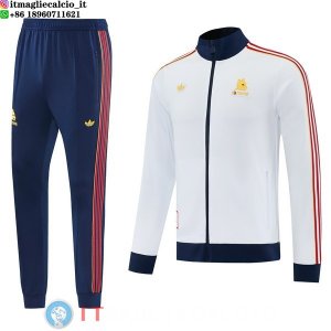 Giacca Full Zip e Pantaloni Allenamento AS Roma 2026/2027 Bianco Blu